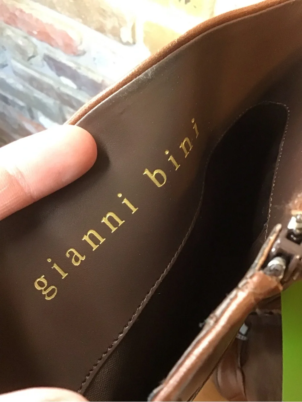 Gianni Bini Women's Chestnut Brown Knee High Leather Tall Riding Boots 8 NEW